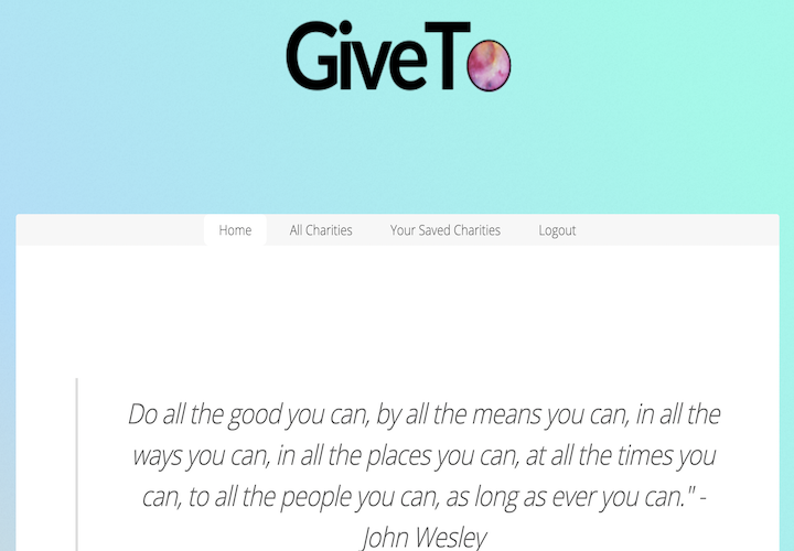 Image with the name GiveTo followed by a quote